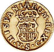 ½ Escudo - Carlos III 1st type reverse image