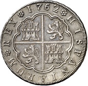 8 Reales - Carlos III, Spain, 1762 reverse image