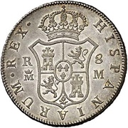 8 Reales - Carlos III, Spain, 1772-1788 reverse image