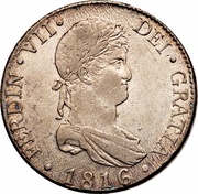8 Reales - Fernando VII 2nd portrait obverse image