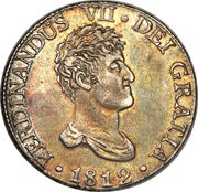 8 Reales - Fernando VII Madrid,1st portrait obverse image