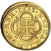 2 Escudos - Carlos II milled, Spain, 1683-1700 reverse image