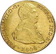 2 Escudos - Fernando VII Seville,armored obverse image