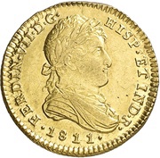 2 Escudos - Fernando VII draped bust obverse image