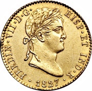 2 Escudos - Fernando VII laureate head obverse image