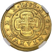4 Escudos - Carlos II Segovia,milled, Spain, 1683-1687 reverse image
