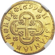4 Escudos - Carlos II Seville, Spain, 1699-1700 reverse image