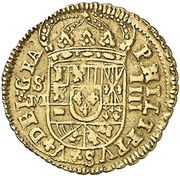 4 Escudos - Felipe V Seville,value in obverse and reverse obverse image