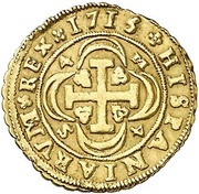4 Escudos - Felipe V Seville,value in obverse and reverse, Spain, 1712-1715 reverse image