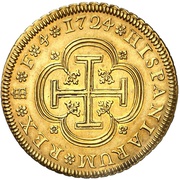 4 Escudos - Luis I, Spain, 1724 reverse image