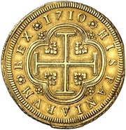 8 Escudos - Felipe V Madrid, Spain, 1710 reverse image