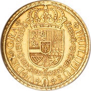 8 Escudos - Felipe V Segovia,1st type obverse image