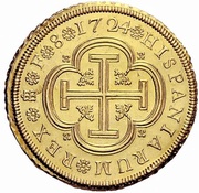 8 Escudos - Luis I, Spain, 1724 reverse image