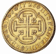 8 Escudos - Felipe V Cuenca, Spain, 1725 reverse image