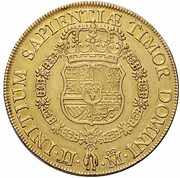 8 Escudos - Felipe V Madrid, Spain, 1728-1729 reverse image