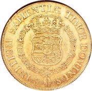 8 Escudos - Felipe V, Spain, 1729-1738 reverse image