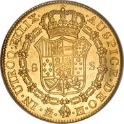 8 Escudos - Carlos III, Spain, 1771-1784 reverse image