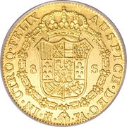 8 Escudos - Carlos IV, Spain, 1788-1805 reverse image