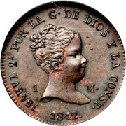 1 Maravedi - Isabel II obverse image