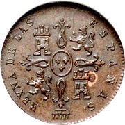 1 Maravedi - Isabel II, Spain, 1842-1843 reverse image
