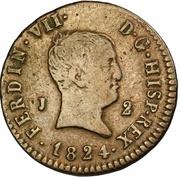 2 Maravedis - Fernando VII Jubia,3rd portrait obverse image