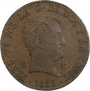 8 Maravedis - Fernando VII Segovia,Constitutional obverse image