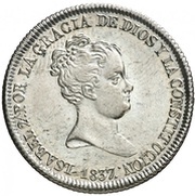 4 Reales - Isabel II CONSTITUCION obverse image