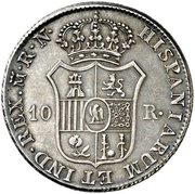 10 Reales - Jose I Bonaparte, Spain, 1810-1813 reverse image