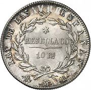 10 Reales - Fernando VII, Spain, 1821 reverse image