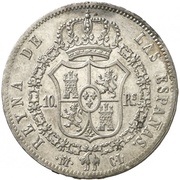 10 Reales - Isabel II reverse image