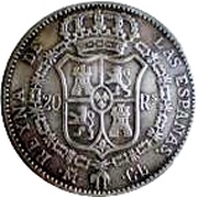 20 Reales - Isabel II, Spain, 1837-1849 reverse image