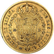 80 Reales - Isabel II DIOS, Spain, 1834-1836 reverse image