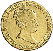 80 Reales - Isabel II CONSTITUCION obverse image