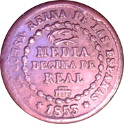 ½ Decima de Real - Isabel II reverse image