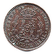 5 Centimos de Real - Isabel II, Spain, 1854-1864 reverse image