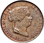 25 Centimos de Real - Isabel II obverse image