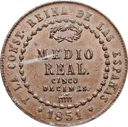 ½ Real - Isabel II, Spain, 1848-1853 reverse image