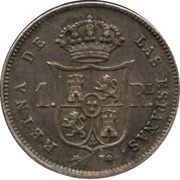 1 Real - Isabel II, Spain, 1852-1855 reverse image