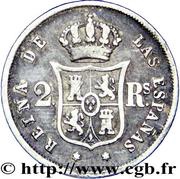 2 Reales - Isabel II, Spain, 1852-1855 reverse image