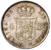 4 Reales - Isabel II, Spain, 1852-1855 reverse image