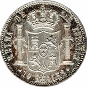 10 Reales - Isabel II, Spain, 1857-1864 reverse image