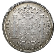 20 Reales - Isabel II, Spain, 1847-1855 reverse image