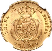 40 Reales - Isabel II, Spain, 1861-1864 reverse image