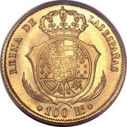 100 Reales - Isabel II reverse image