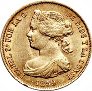 100 Reales - Isabel II obverse image