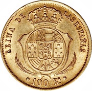 100 Reales - Isabel II, Spain, 1856-1862 reverse image