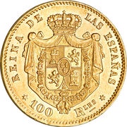 100 Reales - Isabel II reverse image