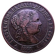 2½ Centimos de Escudo - Isabel II obverse image