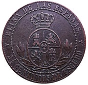 2½ Centimos de Escudo - Isabel II reverse image