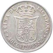 40 Centimos de Escudo - Isabel II reverse image